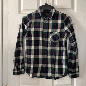 Madewell Red Green Plaid Flannel Button Down Shirt
